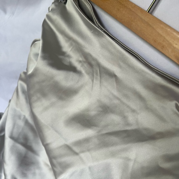 Aritzia Ruched Silver Mini Skirt - Picture 1 of 2